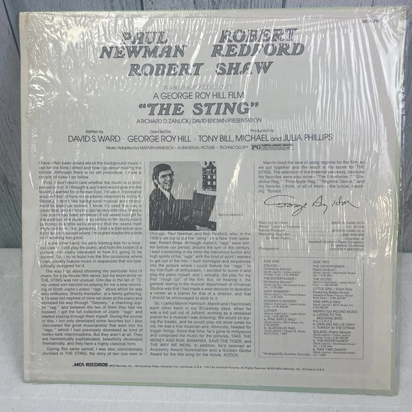 Vintage 1974 The Sting Original Motion Picture Soundtrack Vinyl LP Record Album - Picture 2 of 2